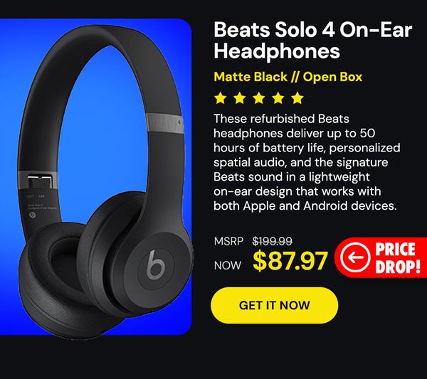 Beats Solo 4 On-Ear Headphones (Open Box)