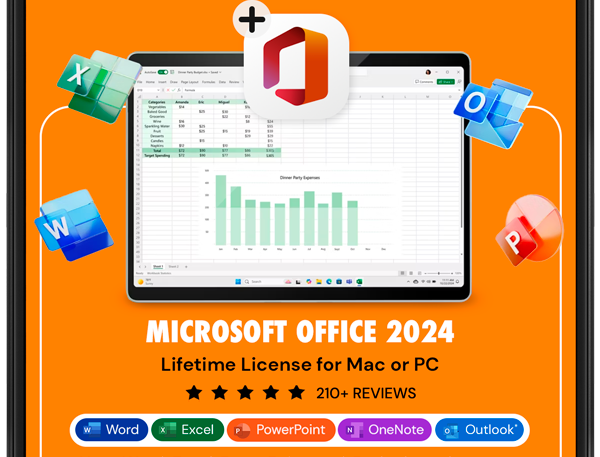 Microsoft Office 2024 Home & Business for Mac or PC Lifetime License