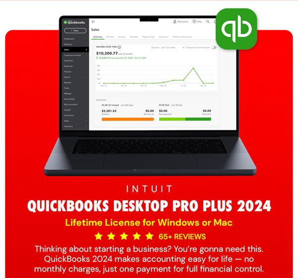 Intuit QuickBooks Desktop Pro Plus 2024 (1 User): Lifetime License