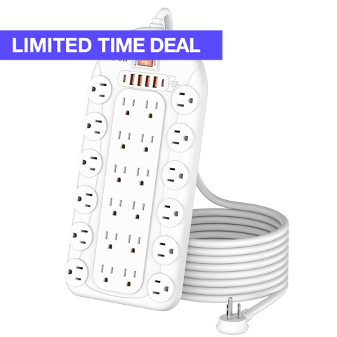 Mega Power Strip Surge Protector (3,400J)