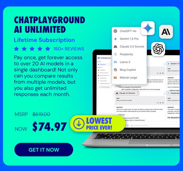 ChatPlayground AI: Lifetime Subscription (Unlimited Plan)