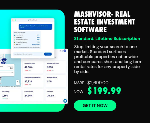 Mashvisor - Real Estate Investment Software - Standard: Lifetime Subscription