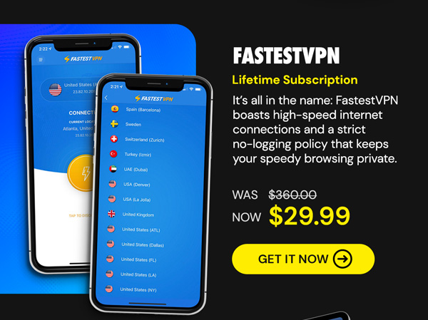 FastestVPN: Lifetime Subscription (10 Devices)