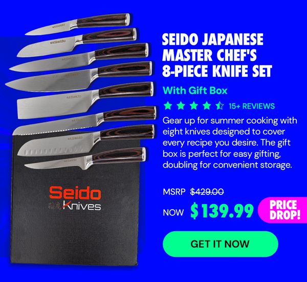 Seido Japanese Master Chef's 8-Piece Knife Set w Gift Box