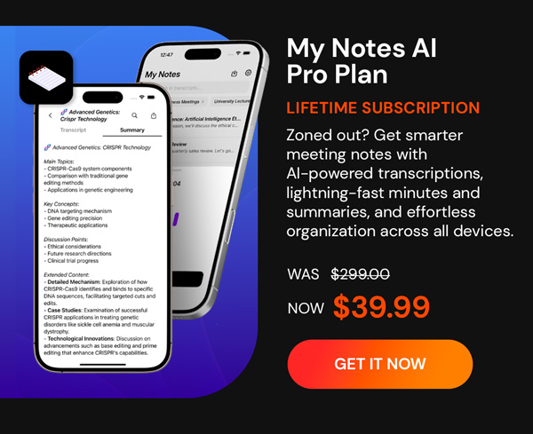 My Notes AI Pro Plan: Lifetime Subscription