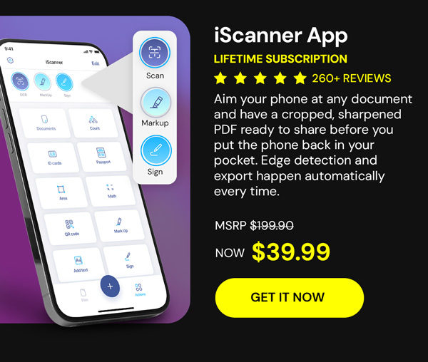 iScanner App: Lifetime Subscription