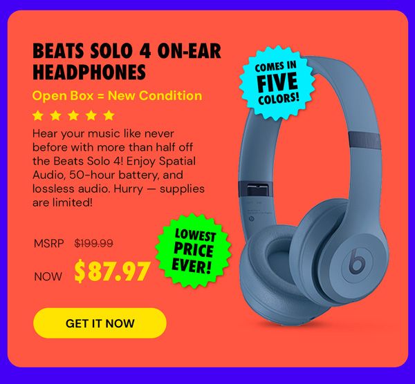 Beats Solo 4 On-Ear Headphones - Slate Blue (Open Box)
