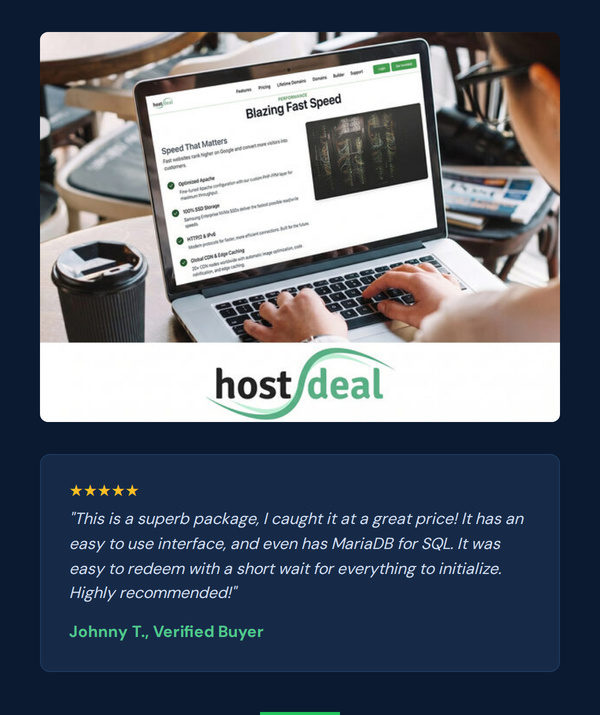 Hostdeal Unlimited Plan: Lifetime Subscription