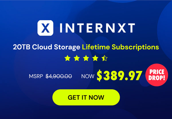 Internxt Cloud Storage Lifetime Subscription: 2TB to 100TB Plans