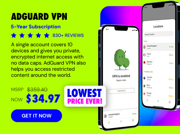 AdGuard VPN: 5-Yr Subscription