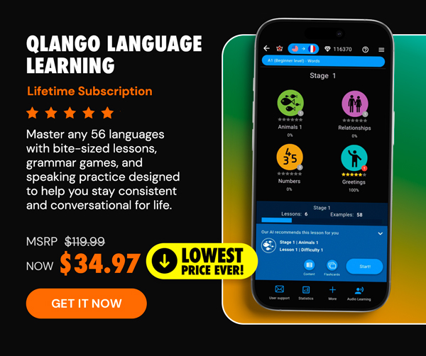 Qlango Language Learning: Lifetime Subscription (All Languages)