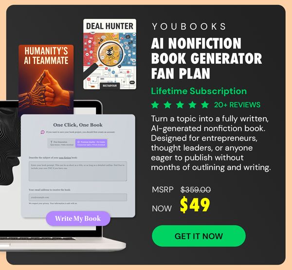 Youbooks AI Non-Fiction Book Generator: (Fan Plan) Lifetime Subscriptions