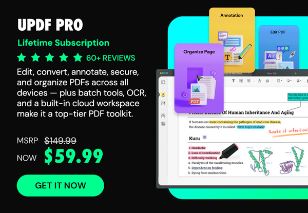 UPDF - Edit, Convert, AI Chat with PDF: Lifetime Subscription