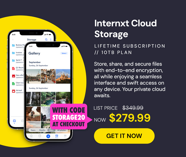 Internxt Cloud Storage Lifetime Subscription: 10TB Plan