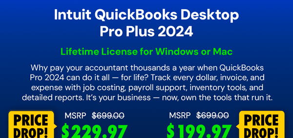 Intuit QuickBooks Desktop Pro Plus 2024 (1 User): Lifetime Licenses