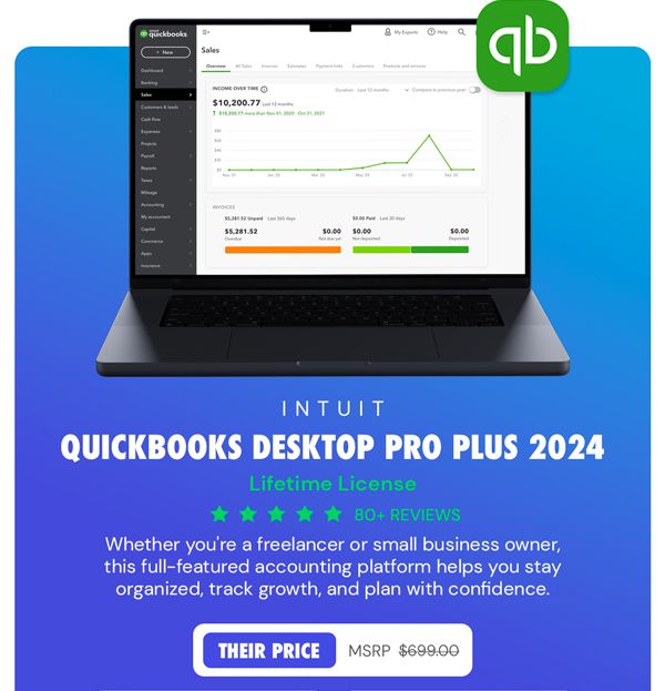 Intuit QuickBooks Desktop Pro Plus 2024 (1 User): Lifetime License