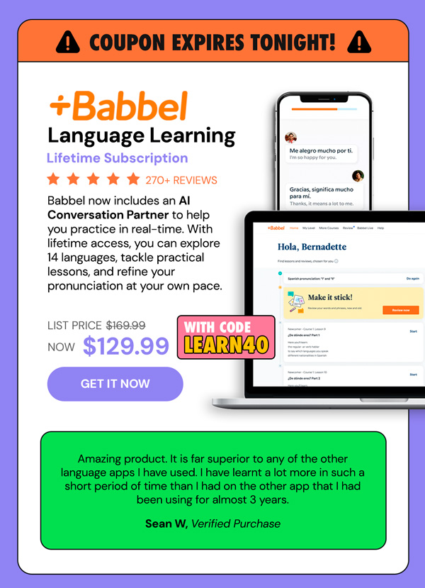 Babbel Language Learning: Lifetime Subscription (All Languages)