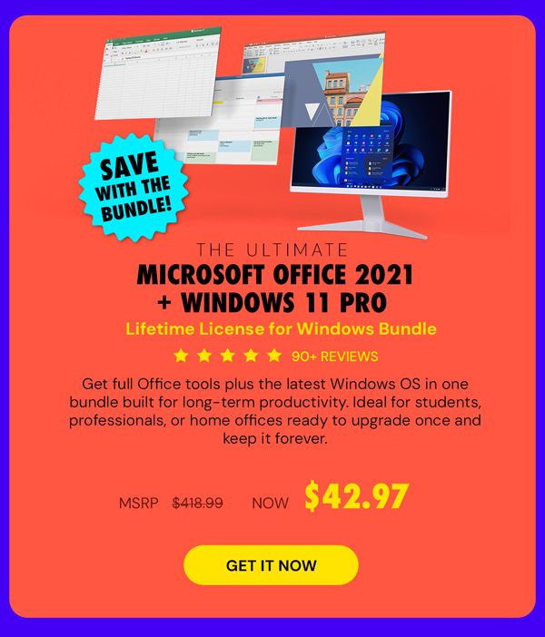 The Ultimate Microsoft Office Professional 2021 for Windows: Lifetime License + Windows 11 Pro Bundle