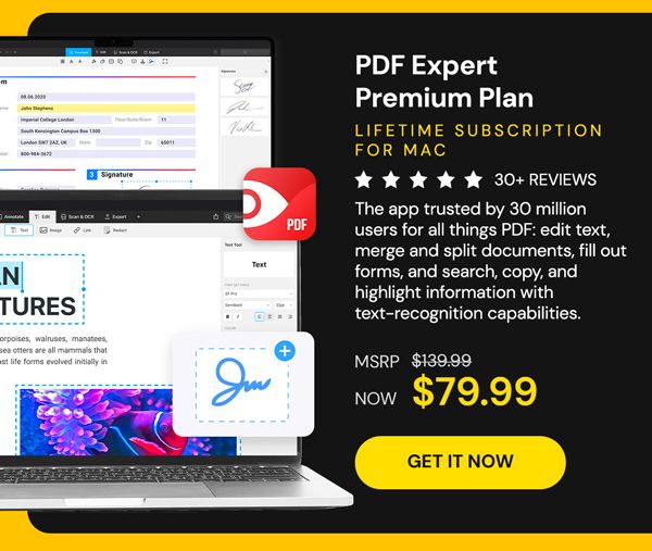 PDF Expert Premium Plan: Lifetime Subscription (Mac)