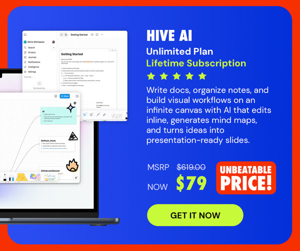Hive AI - Productivity & Collaboration Workspace: Lifetime Subscription