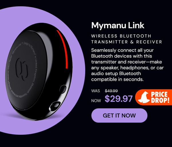 Mymanu Link - Wireless Bluetooth Transmitter & Receiver for Planes, Gyms, Vehicles, Gaming and more!