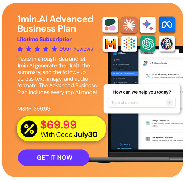 1minAI Advanced Business Plan Lifetime Subscription
