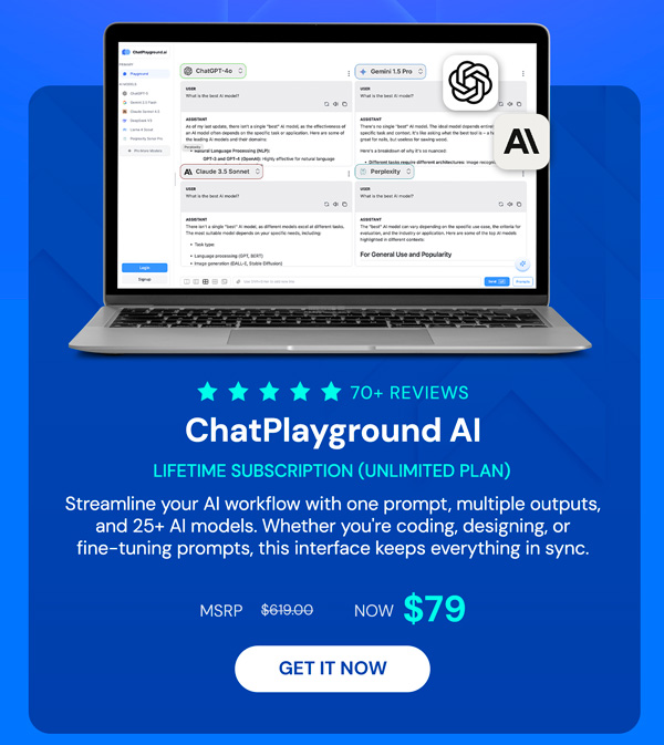 ChatPlayground AI: Lifetime Subscription (Unlimited Plan)