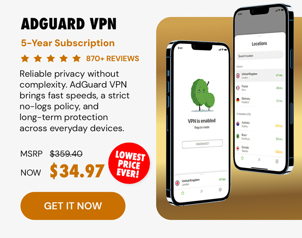 AdGuard VPN: 5-Yr Subscription