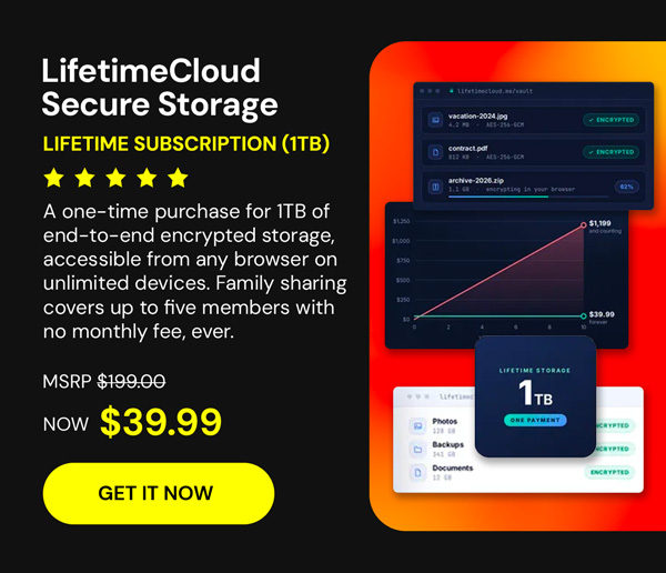 LifetimeCloud Secure Storage Lifetime Subscription: 1 TB