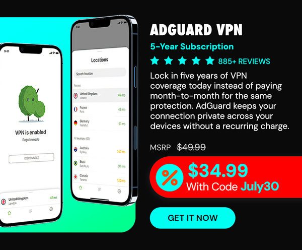 AdGuard VPN: 5-Yr Subscription