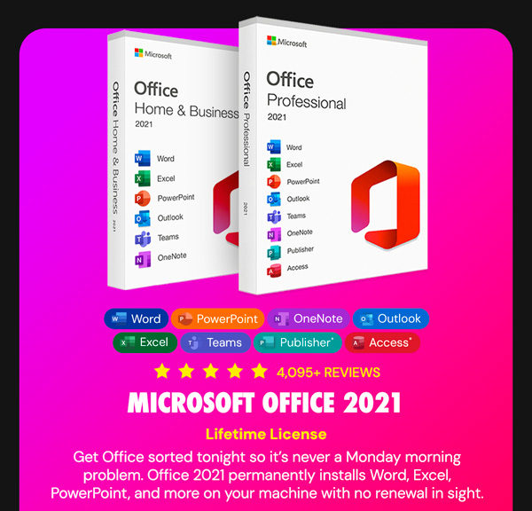 Microsoft Office Professional 2021 for Windows: Lifetime License