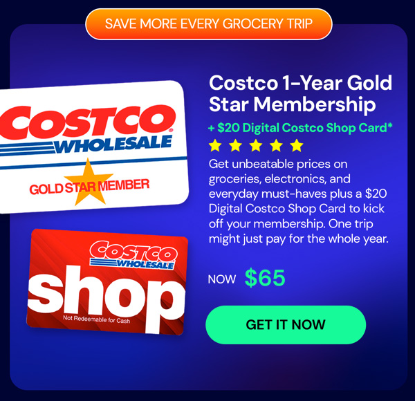 Costco 1-Year Gold Star Membership + $20 Digital Costco Shop Card