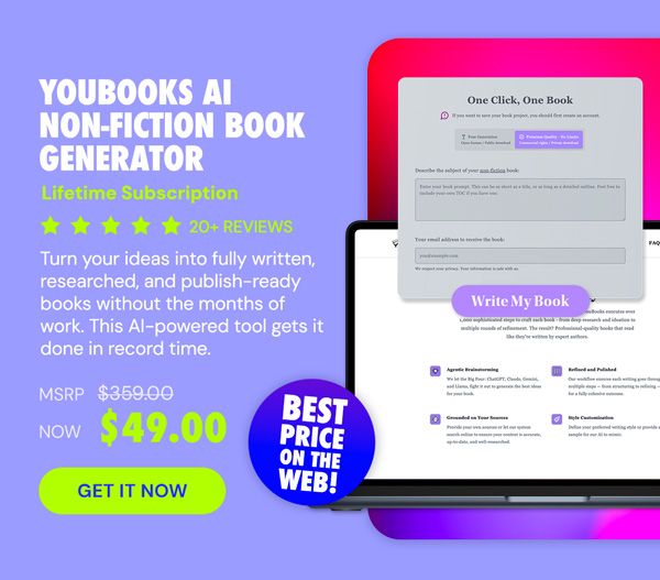 Youbooks AI Non-Fiction Book Generator: (Fan Plan) Lifetime Subscriptions