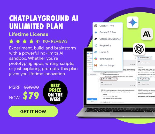 ChatPlayground AI: Lifetime Subscription (Unlimited Plan)
