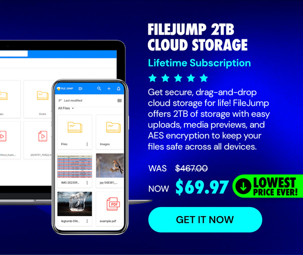 FileJump 2TB Cloud Storage: Lifetime Subscription