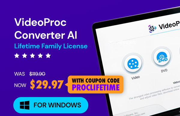 VideoProc Converter AI: Lifetime Family License For Windows