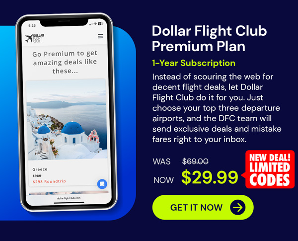 Dollar Flight Club Premium Plan: 1-Year Subscription