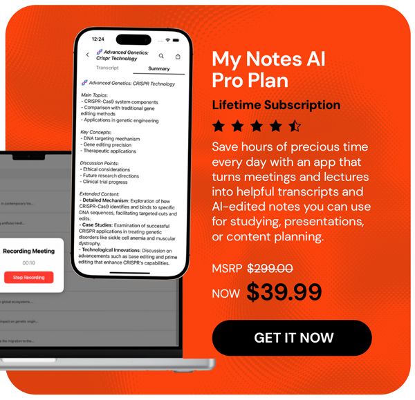 My Notes AI Pro Plan: Lifetime Subscription