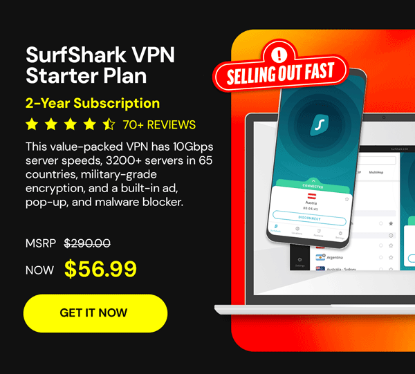 SurfShark VPN Starter Plan: 2-Yr Subscription
