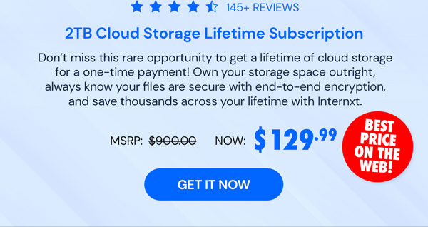 Internxt Cloud Storage Lifetime Subscription: 2TB Plan
