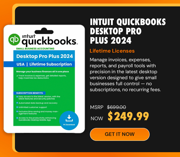 Intuit QuickBooks Desktop Pro Plus 2024 (1 User): Lifetime Licenses