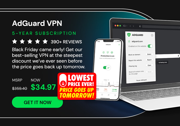 AdGuard VPN: 5-Yr Subscription
