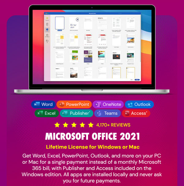 Microsoft Office Professional 2021 for Windows: Lifetime License