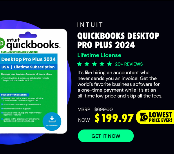 Intuit QuickBooks Desktop Pro Plus 2024 (1 User): Lifetime Licenses