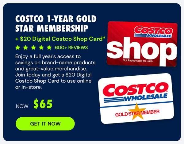 Costco 1-Year Gold Star Membership + $20 Digital Costco Shop Card
