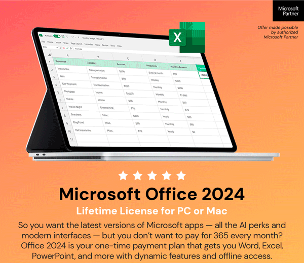 Microsoft Office 2024 for Mac or PC Lifetime License