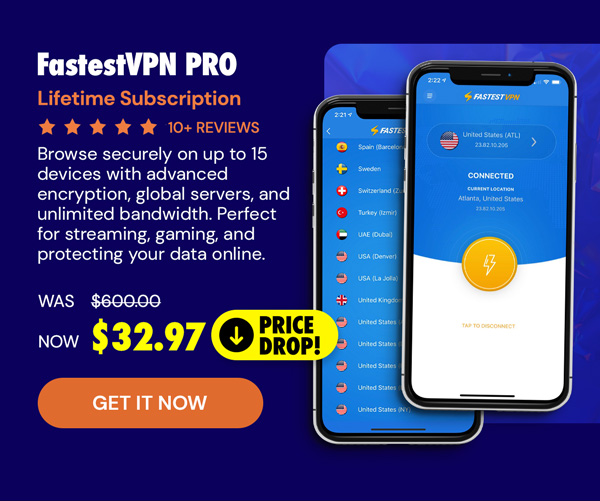 FastestVPN PRO: Lifetime Subscription (15 Devices)