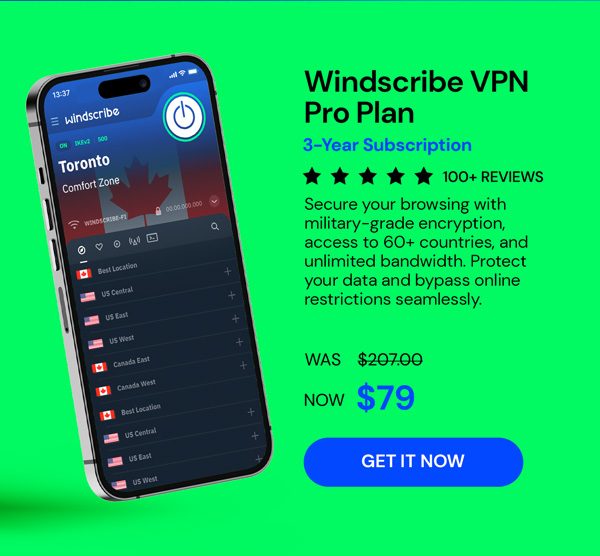 Windscribe VPN Pro Plan: 3-Yr Subscription