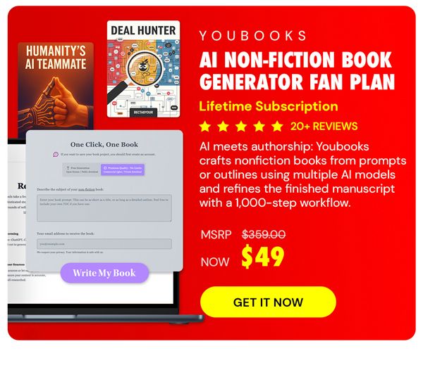 Youbooks AI Non-Fiction Book Generator: (Fan Plan) Lifetime Subscriptions