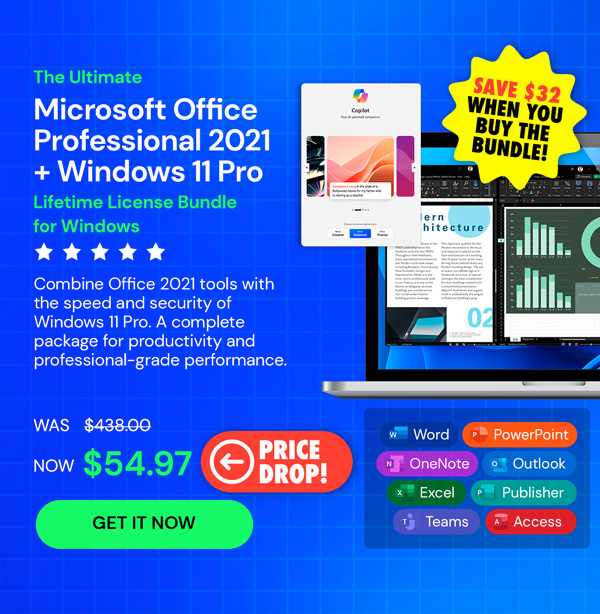 The Ultimate Microsoft Office Professional 2021 for Windows: Lifetime License + Windows 11 Pro Bundle